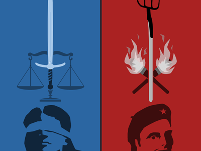 Equal Justice vs. Social Justice blue justice politics red society