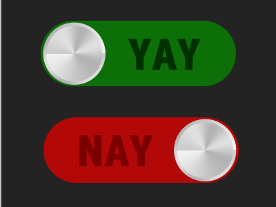 Yay or Nay Switches (Remastered) awesome metallic nay switch ui users yay