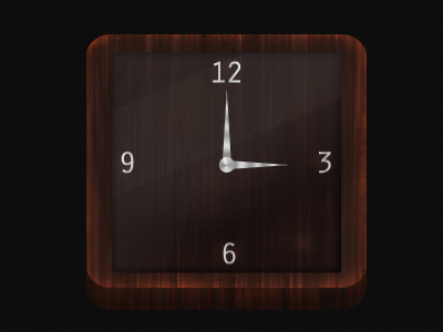 Clock Icon app clock glass icon iphone texture wood