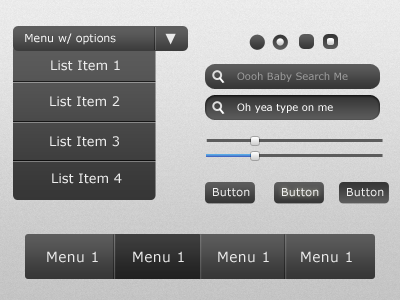 Dark UI Kit buttons dark designer on duty dodbundle kit menu slider ui ui kit
