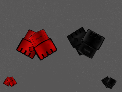 Red vs Black back down fighting gloves icons mma never