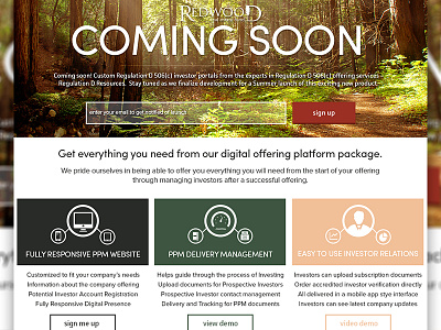 Time for Signups! coming soon flat investment real estate responsive web application