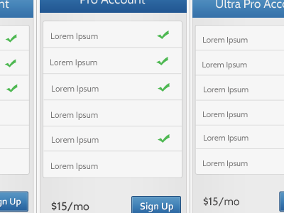 Quick Pricing Table Freebie