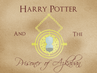 Prisoner of Azkaban harry potter icons poster time turner typography