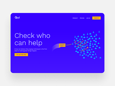 Qui - Landing page artificial intelligence bold color branding illustration machine learning minimal organisation ui ux vector