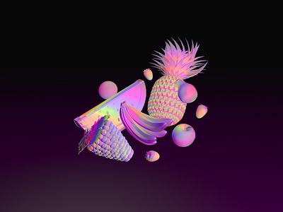 3d fruits cinema 4d fruits illustration