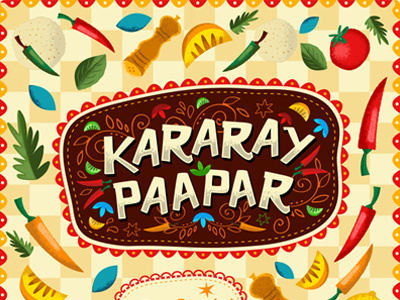 Kararay Papar crispy lemon logo pepper snack spicy texture vector yummy