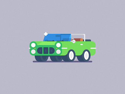 Car #2 auto car color flat icon illustration line minimal perspective rider simple vector
