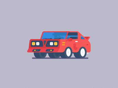 Car #4 auto car color flat icon illustration line minimal perspective rider simple vector