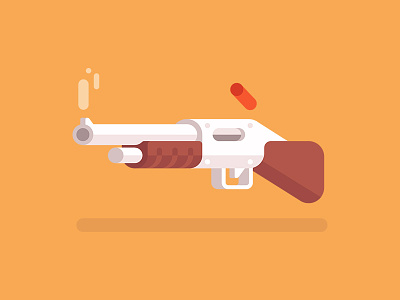 Shotgun 🔫 armory bullet clean flat gun icon illustration shotgun vector weapon