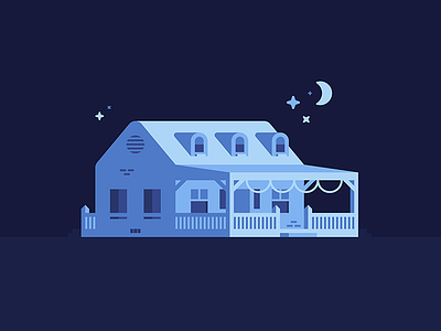 Night House 1 apartments building clean flat home house icon illustration night party vector window
