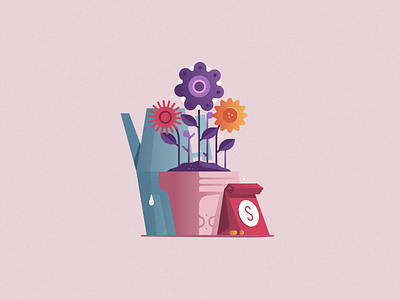 Flowers design flower gradient icon illustration illustrator minimal outline seeds simple texture vector