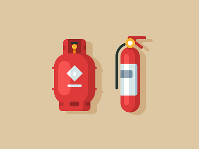 Style Test balloon equipment extinguisher fire gas icon illustration minimal vector web