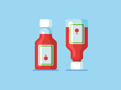 Ketchup 🍅 bottle icon illustration ketchup minimal tomato vector web