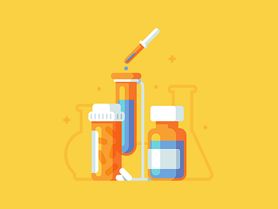 Chemistry👨🏻‍🔬 bottle chemistry icon illustration minimal pills vector web