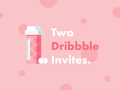 2x Dribbble Invites ✌️ debut dribbble invite giveaway icon invitation invites pill pink player ticket vector