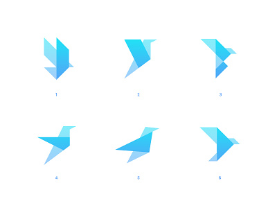 Origami Birds🦅 branding storage identity geometry geometric icon help design balance illustration line logo mark symbol blue simple bird origami
