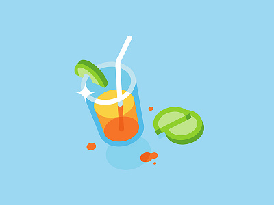 Summer time 🌞 drink fruit glass icon illustration juice lemonade minimal summer vector web