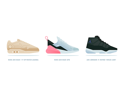 Sneakers clean design flat gradient icon illustration minimal nike simple sneakers vector