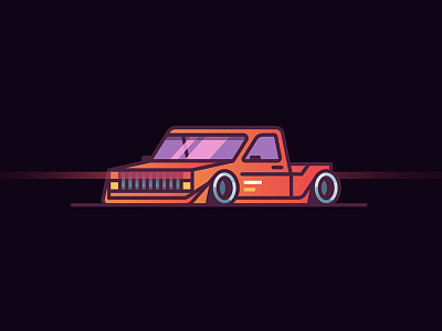 Car auto car color flat gradient icon illustration line minimal perspective rider simple vector
