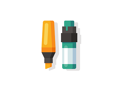 Markers (Office vs. Street) icon illustration marker minimal office pen street art tag vector
