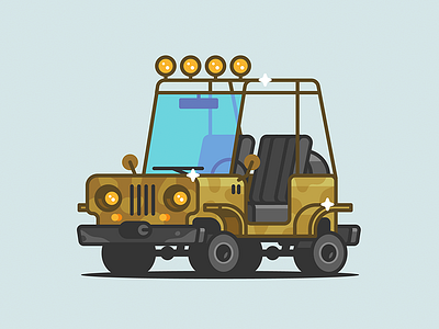Jeep car color design icon illustration line minimal simple vector
