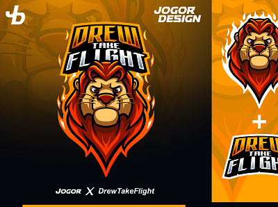 Drew Take Flight - Esports Logo Projects design esports logo fire icon illustration jogor lion logo logo mascot orange typogaphy vector