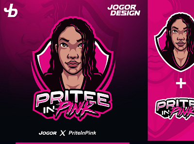 Prite In Pink - Mascot Photo Projects design esports logo icon illustration jogor lady logo mascot pink typogaphy vector woman