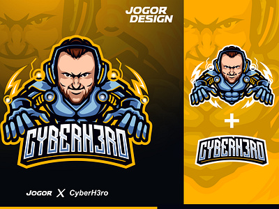 Cyberhero - Esports mascot photo projects character cyber cyberpunk design esports logo human icon illustration jogor logo mascot typogaphy yellow