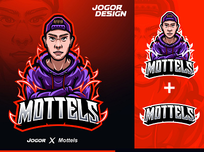 Mottels - Esport mascot photo projects character emblem esports logo flame hoodie human icon illustration jogor logo mascot red vector
