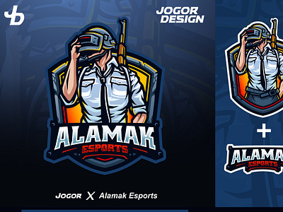 ALAMAK esports logo mascot PUBG character design esports logo human icon illustration illustrator jogor logo mascot procreate pubg typogaphy vector