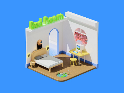 Imaginary bedroom 3d