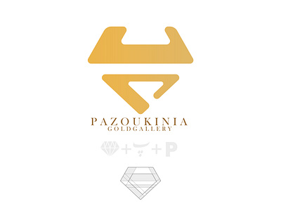 Pazouki Nia gold gallery logo design design process diamond diamond logo gallery gold golden goldgallery logo monogram p logo plogo typography