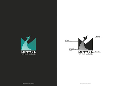 Mustard YouTube Channel Logo Proposal airplane aviation blue branding breakdown design design process graphic design green illustration logo logodesign