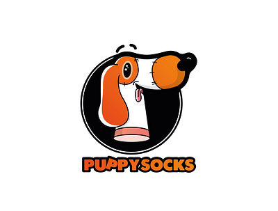 Puppy Socks Logo animal branding brown design design art design process dog graphic design illustration logo puppy socks vector white