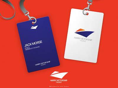 Harry Victor Ship Logo + Personnel Card Design blue boat branding card design design art design process logo marine mockup navy ocean orange sailing sea ship ship logo ui vector wave