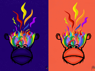 Unleash art colorful fire illustration illustration art imagination monkey sketchbook unleash