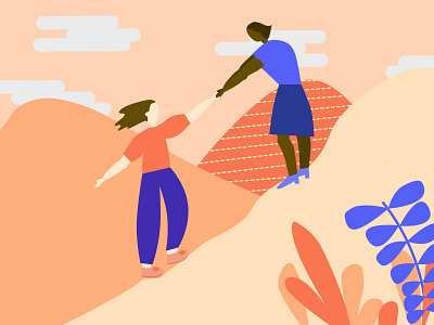 Women supporting each other illustration