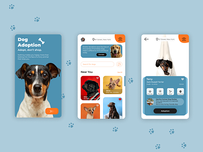 Dog Adoption Mobile Application adoption app design dog figma figmadesign minimal mobile mobile app ui uidesign ux ux case study