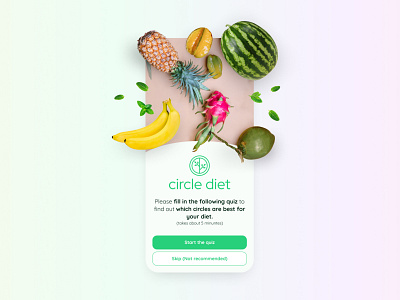 Nutrition and Diet App Onboarding - Circle Diet for Life app design diet diet app food food app fruit inspiration meal mobile app nutrition onboarding redesign ui ux