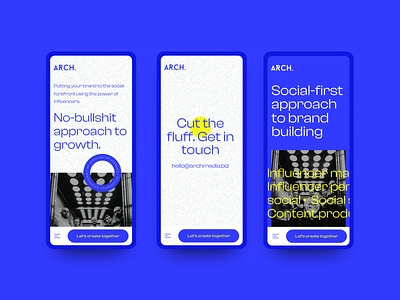 Influencer marketing agency - ARCH bold brand branding colors design inspiration logo modern redesign ui ux website design