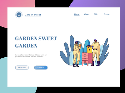 Daily UI 003 003 dailyui garden honey illustration landingpage logo ui ux