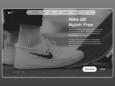 Nike Nyjah Landing page branding design nike nike nyjah nike shoes shoe ui ux webdesign xd design