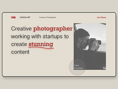 Photographer portfolio art design photo photographer portfolio ui uidesign ux uxdesign web design webdesign xd design