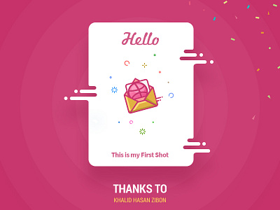 Hello Dribbble!! first shot hello dribbble thank you message