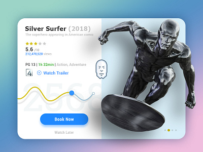 Silver Surfer - 2018 application design booking movie technology ticket ui ux