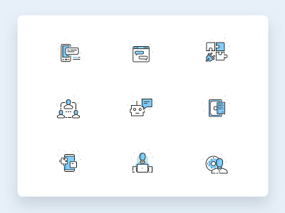 Chat product icons set chat icons illustration interaction ios product vector web