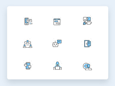 Chat product icons set