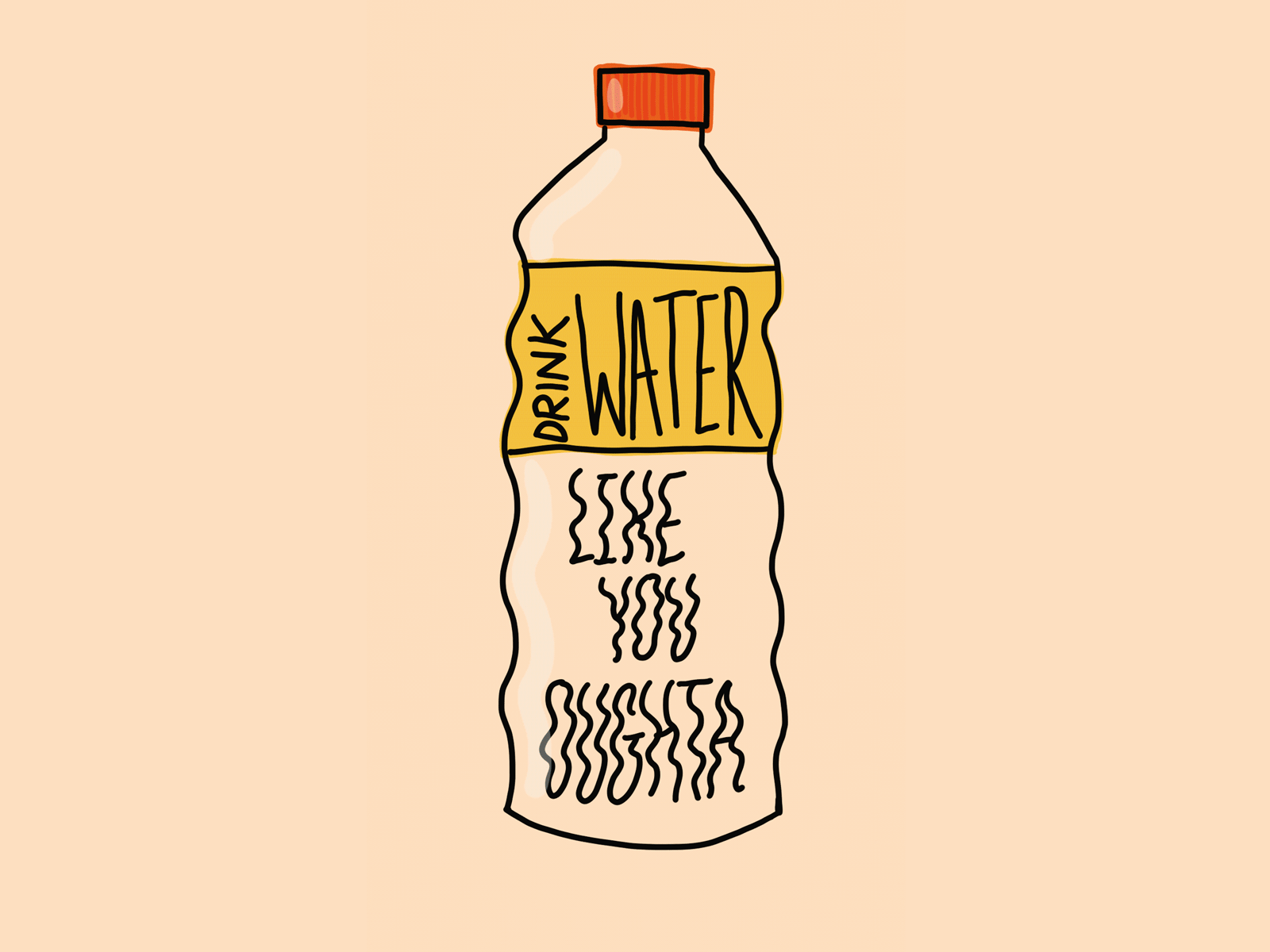 Drink Water like you Oughta animated gif drink water gif illustration