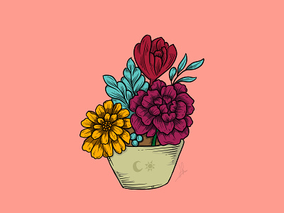 Drawing Collaboration collaboration design drawing flowers illustration illustration vector